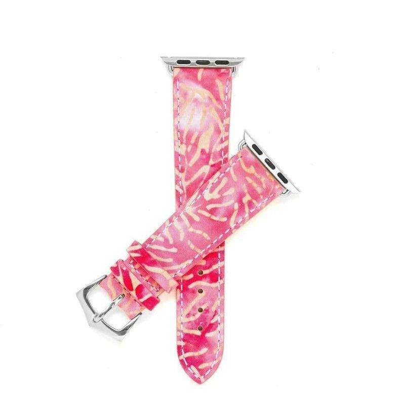 Pink Batik Apple Watch Band - Apple Watch Leather Straps- Milano Straps