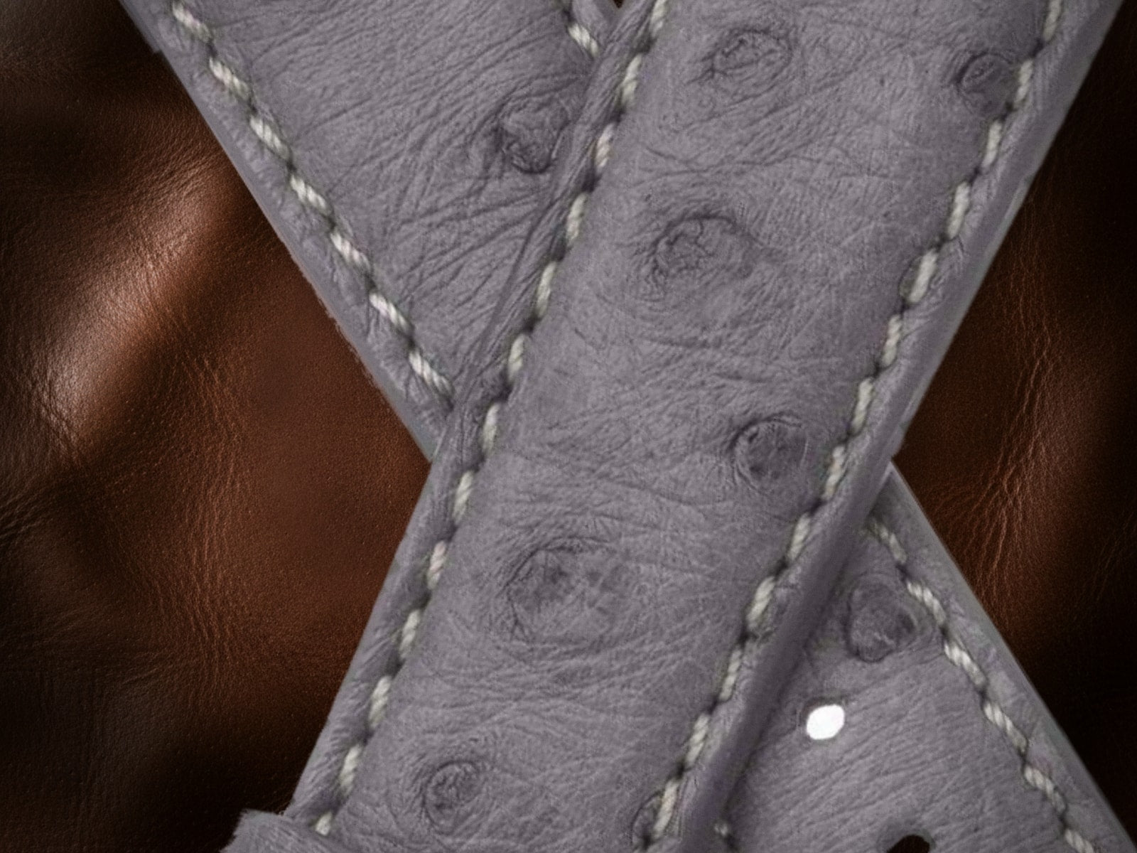 Bracelet autruche africaine Milano Straps — picots authentiques, 18-22 mm
