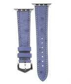 Cinturino Apple Watch in pelle di struzzo azzurro polvere 20mm artigianale Made in Italy — Milano Straps