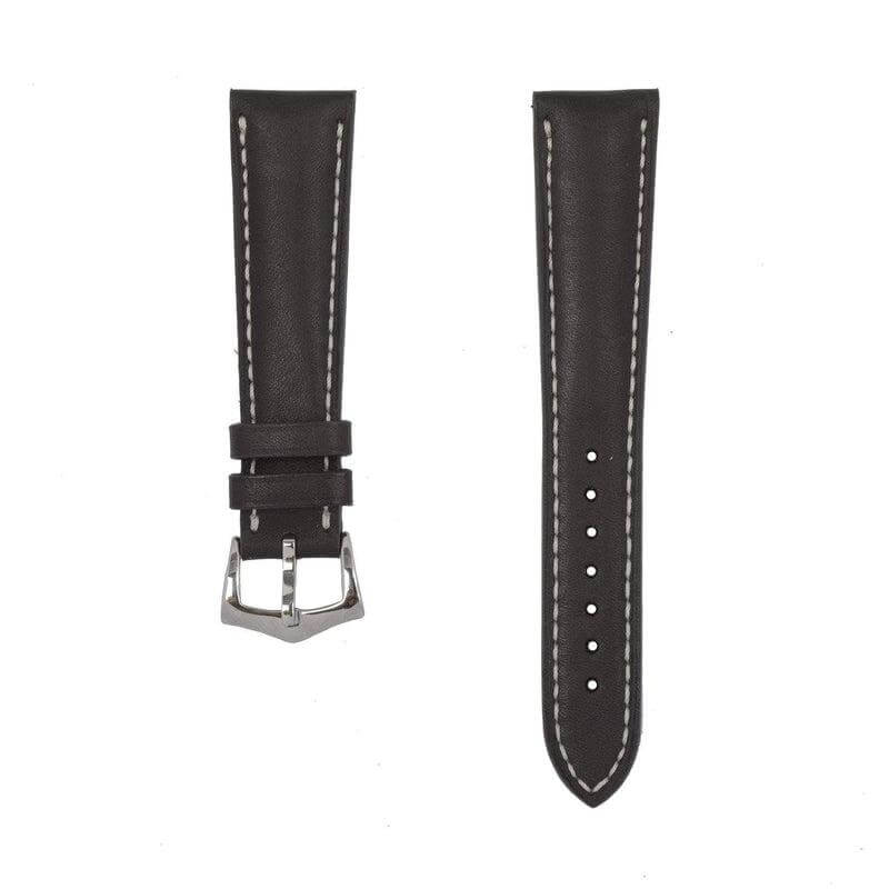 Cinturino barenia nero 20mm in pelle di vitello artigianale Made in Italy — Milano Straps