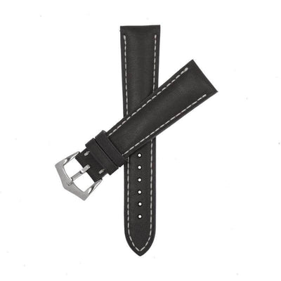 Cinturino barenia nero 20mm in pelle di vitello artigianale Made in Italy — Milano Straps