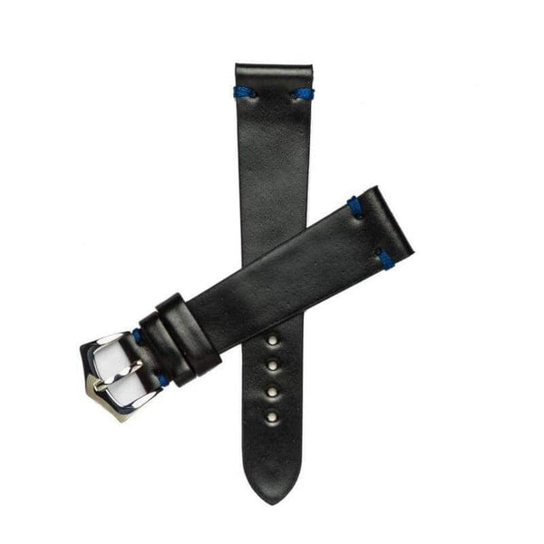 Cinturino shell cordovan nero-blu 20mm artigianale Made in Italy — Milano Straps