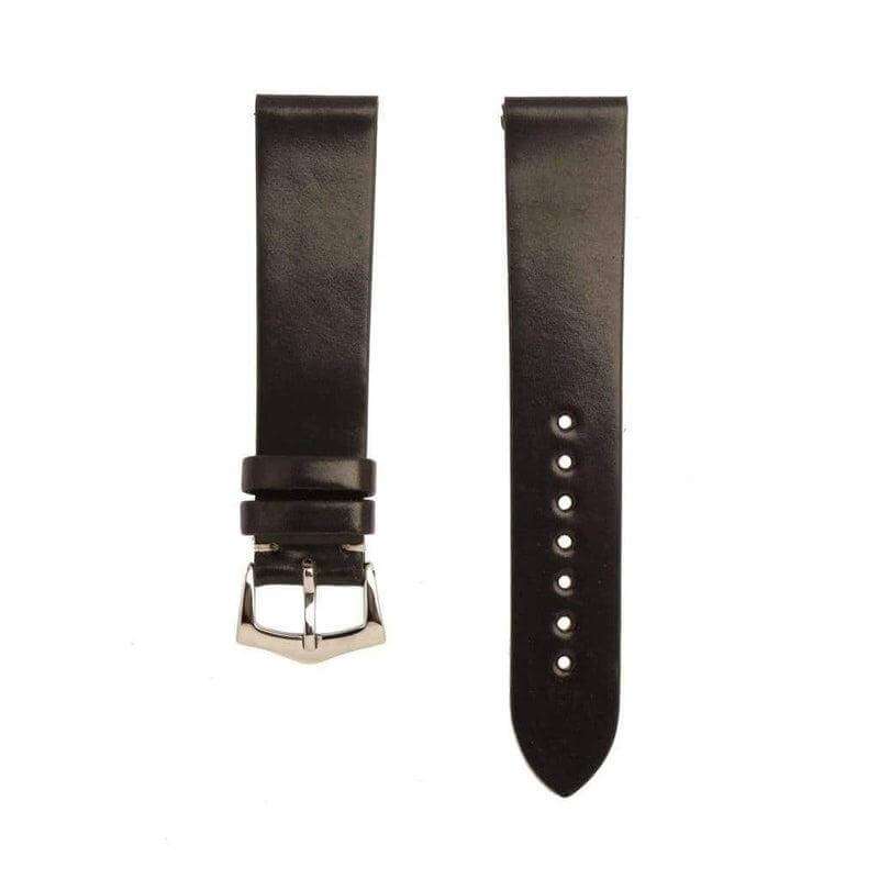Black Cordovan Leather Watch Strap No Stitches - Leather strap- Milano Straps