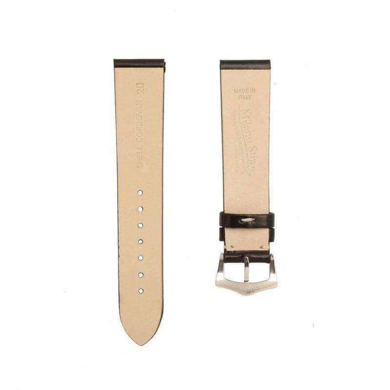 Black Cordovan Leather Watch Strap No Stitches - Leather strap- Milano Straps