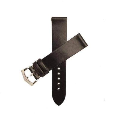 Cinturino in shell cordovan nero senza cucitura 20mm e 22mm fatto a mano in Italia — Milano Straps