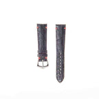 Black Genuine Alligator Watch Strap Light Red Borders - Alligator Strap- Milano Straps