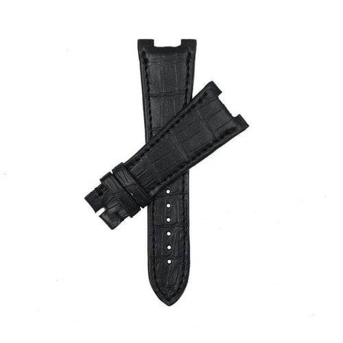 Cinturino alligatore nero opaco 26mm artigianale compatibile Patek Philippe — Milano Straps