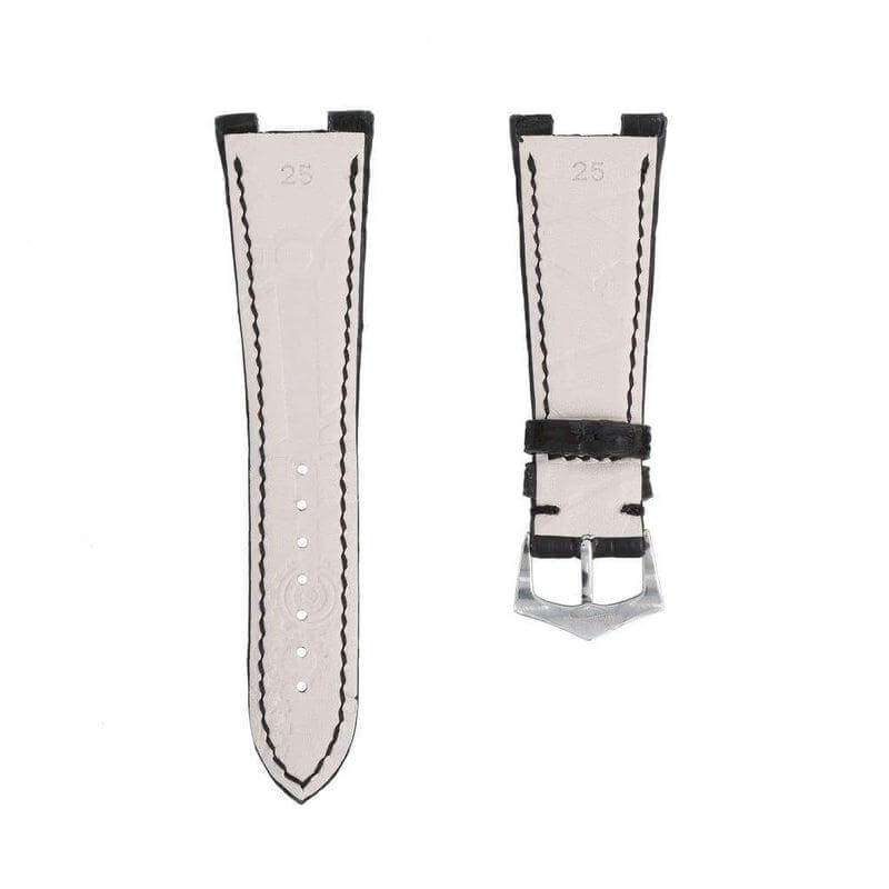 Black Nubuck Alligator Strap Patek Philippe Compatible - Alligator Strap- Milano Straps