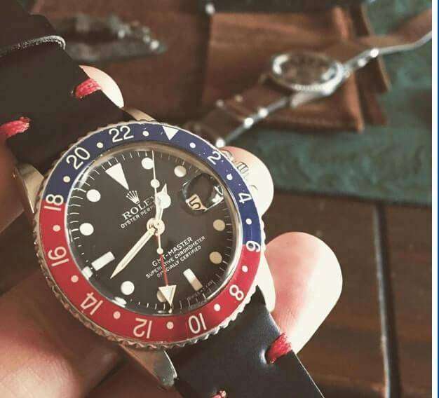 Black Red Cordovan Leather Watch Strap - Leather strap- Milano Straps