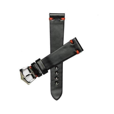Cinturino Shell Cordovan Horween nero e rosso 20mm artigianale Made in Italy — Milano Straps