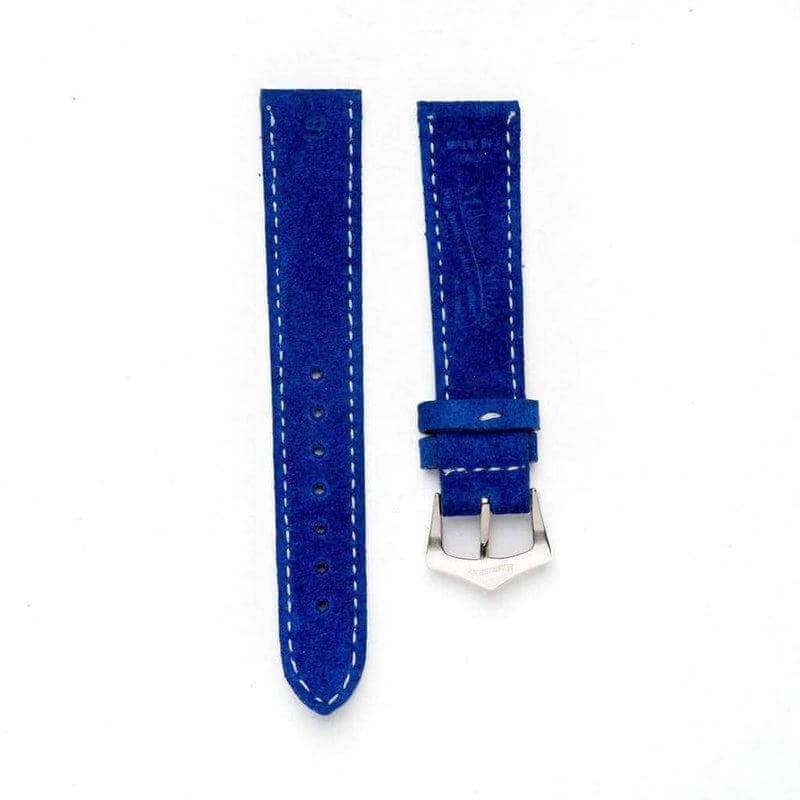 Blue Suede Watch Strap Stitches - Suede strap- Milano Straps