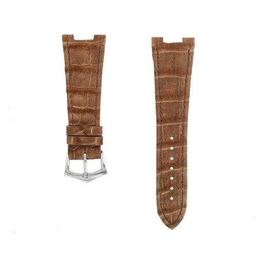 Cinturino alligatore nubuck marrone 26mm fatto a mano per Patek Philippe Nautilus — Milano Straps