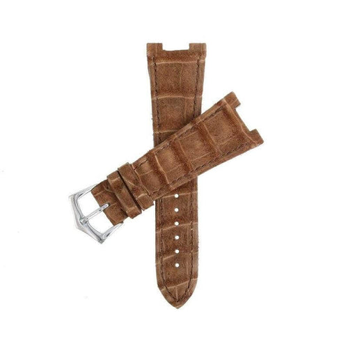 Cinturino alligatore nubuck marrone 26mm fatto a mano per Patek Philippe Nautilus — Milano Straps