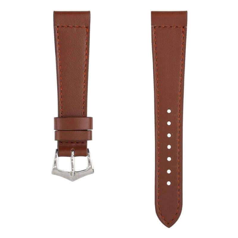 Brown Calfskin Leather Watch Strap - Leather strap- Milano Straps