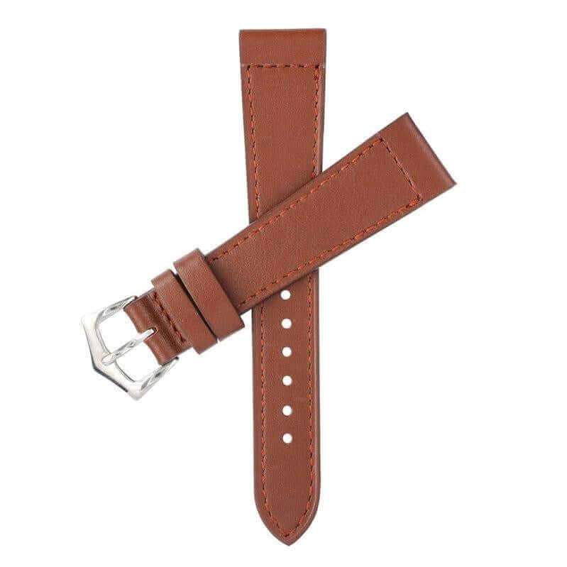 Brown Calfskin Leather Watch Strap - Leather strap- Milano Straps