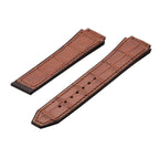 Brown Genuine Alligator Watch Strap for Hublot Big Bang - Rubber Strap- Milano Straps