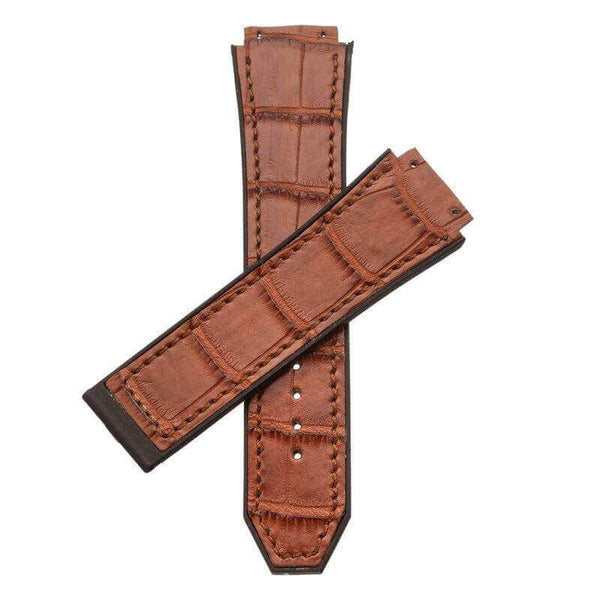 Cinturino alligatore marrone per Hublot Big Bang in pelle Louisiana autentica — Milano Straps