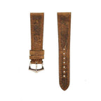 Brown Leather Vintage Brown Stitches Watch Strap - Leather strap- Milano Straps