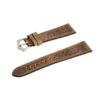 Brown Leather Vintage Brown Stitches Watch Strap - Leather strap- Milano Straps