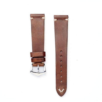 Cinturino pelle italiana marrone 20mm fatto a mano Made in Italy — Milano Straps