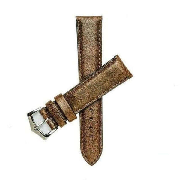 Cinturino in pelle di vitello marrone imbottito Made in Italy — disponibile in 20mm, 22mm, 24mm — Milano Straps