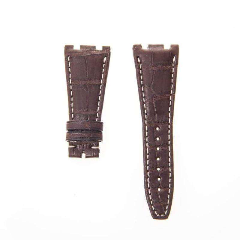Brown Matt Genuine Alligator Watch Strap Audemars Piguet Compatible - Alligator Strap- Milano Straps