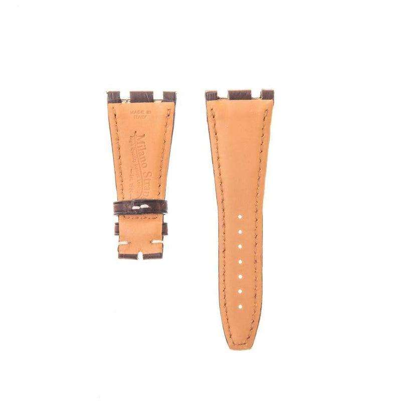 Brown Matt Genuine Alligator Watch Strap Audemars Piguet Compatible - Alligator Strap- Milano Straps