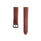 Brown Saffiano Folded Edge Brown Stitches Watch Strap - Leather strap- Milano Straps