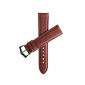 Cinturino pelle Saffiano marrone bordi risvoltati cuciture marroni — disponibile 18mm-24mm — Milano Straps