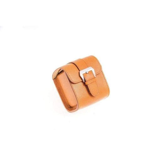 Travel case rettangolare in pelle Epsom marrone Casati Milano 8x10x7 cm — Milano Straps