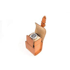 Travel case rettangolare in pelle Epsom marrone Casati Milano 8x10x7 cm — Milano Straps
