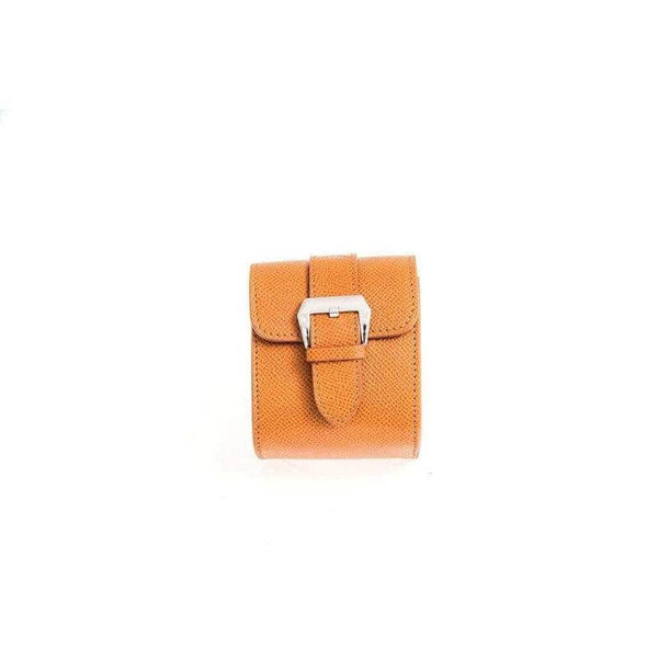 Travel case rettangolare in pelle Epsom marrone Casati Milano 8x10x7 cm — Milano Straps