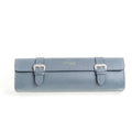 Travel case rettangolare in pelle Epsom grigia con 4 scomparti, 30x23x7 cm — Casati Milano per Milano Straps