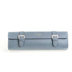 Travel case rettangolare in pelle Epsom grigia con 4 scomparti, 30x23x7 cm — Casati Milano per Milano Straps