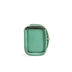 Travel case rettangolare in pelle Epsom verde 30x23x7 cm fatto a mano in Italia — Casati Milano