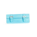 Travel case rettangolare in pelle Epsom azzurro cielo — set 3 pezzi Casati Milano, Made in Italy — Milano Straps