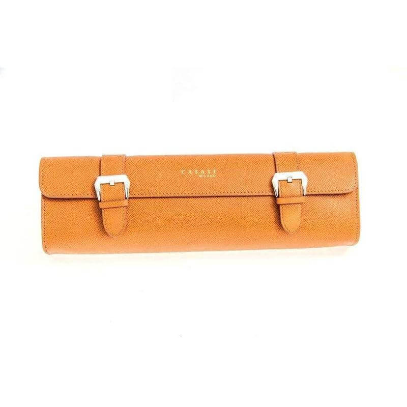 Travel case Casati Milano in pelle Epsom marrone per 4 orologi, 30×23×7 cm — Milano Straps