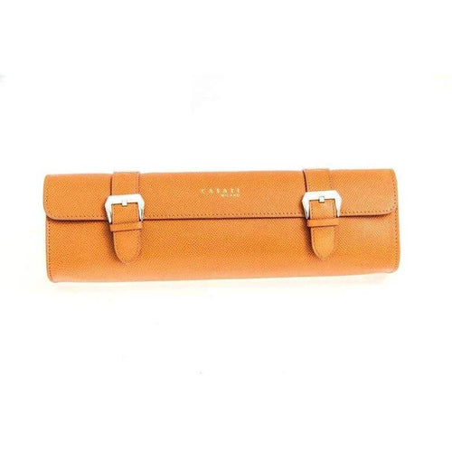 Travel case Casati Milano in pelle Epsom marrone per 4 orologi, 30×23×7 cm — Milano Straps