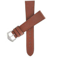 Cinturino pelle Saffiano marrone cuciture tono su tono 20mm Made in Italy — Milano Straps