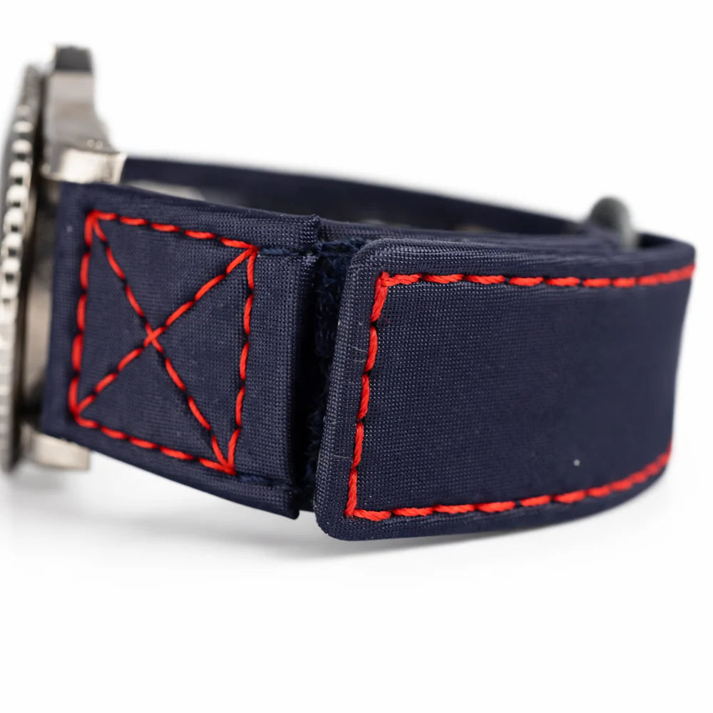 Cinturino Velcro® Rosso su  cassa Rolex 20mm 