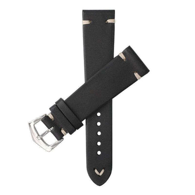 Vintage-Uhrenarmband aus schwarzem Kalbsleder