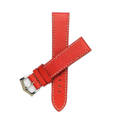 Cinturino pelle Epsom rosso goffrata 20mm per Omega Speedmaster Racing e Tudor Black Bay — Milano Straps