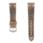 Cinturino vitello vintage marrone 20mm artigianale con patina naturale per Omega Speedmaster — Milano Straps