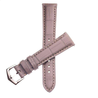 Cinturino alligatore grigio opaco finitura matte, larghezze 18-22mm, Made in Italy — Milano Straps