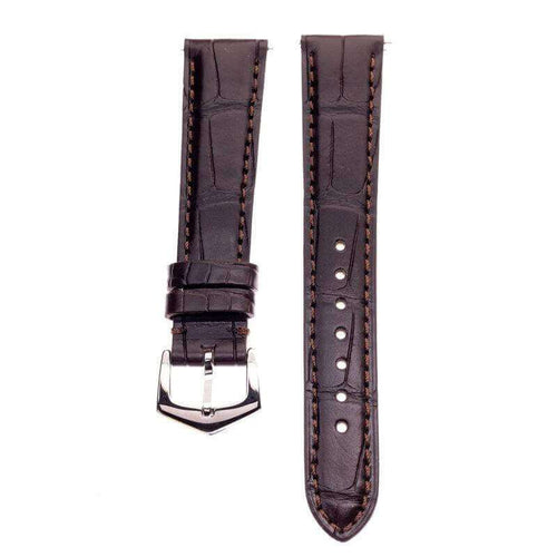 Cinturino alligatore marrone scuro opaco 20mm artigianale Made in Italy — Milano Straps