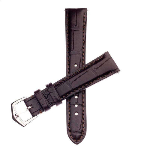 Cinturino alligatore marrone scuro opaco 20mm artigianale Made in Italy — Milano Straps