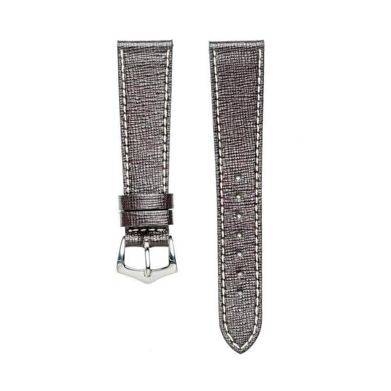 Best Dark Brown Saffiano Leather Watch Strap - Leather strap- Milano Straps