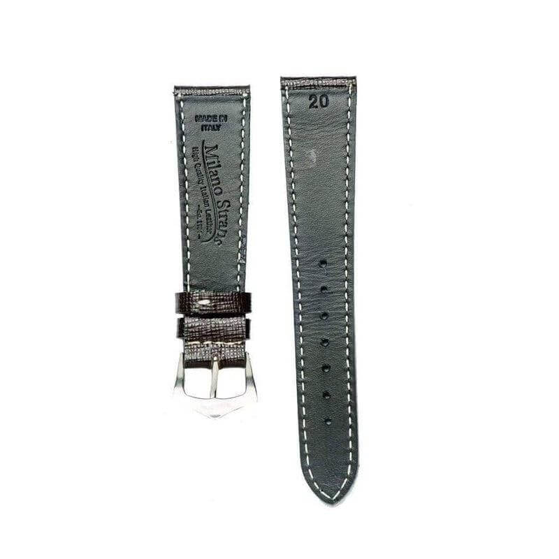 Best Dark Brown Saffiano Leather Watch Strap - Leather strap- Milano Straps