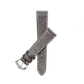 Cinturino pelle Saffiano marrone scuro cuciture ecru 20mm artigianale Made in Milan — Milano Straps