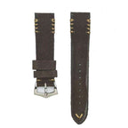 Dark Brown Suede Vintage Tribal Stitches - Suede strap- Milano Straps
